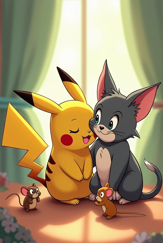 Picachu and tom and jerry bonding