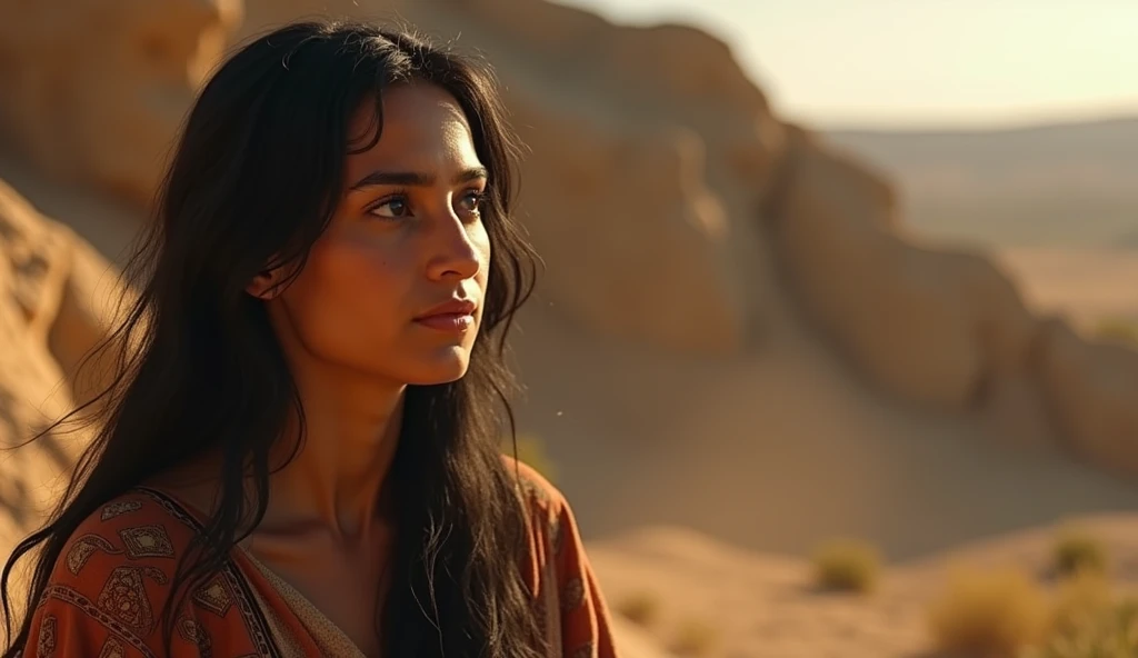 (best quality: 1.4), (Ultra Highres: 1.2), (photorealistic: 1.4), (8k, RAW photo: 1.2). The description of the Samaritan woman's physical appearance is not detailed in the biblical narrative, but her Samaritan origin suggests she likely had similar characteristics to other people in the region. Without historical-cultural context, the story of the Samaritan woman. she is thoughtful