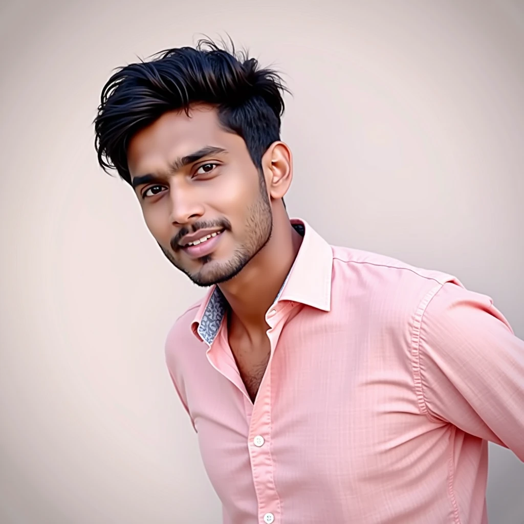The base displays the word “MAHENDRA SINGH”Clear in elegant orange letters, with a subtle backlight illuminating the design against a soft gray background, 4k HDR quality picture.
