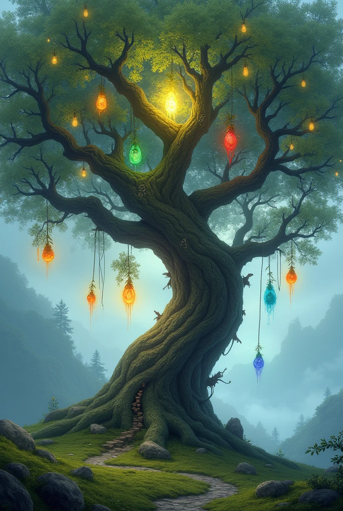 A magical tree with fruits.
