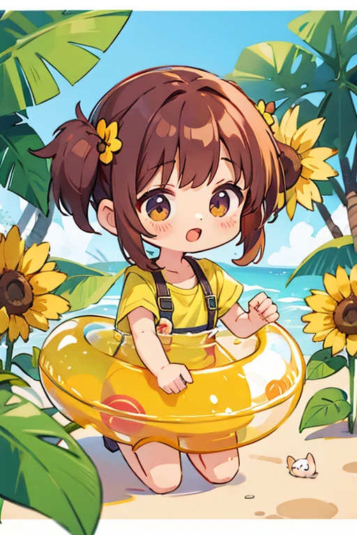 Estilo Momoko Sakura, Kawaii Design, The most beautiful girl of all time.、chibi, play together、beautiful aliens, playa, swimsuits, Sunflower