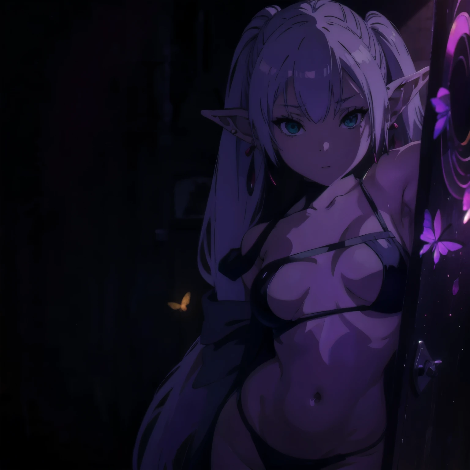 NSFW,masterpiece,Highest quality,High resolution,Very detailed,white\(no game No life\),Small breasts,Bad smile,blush,(devil),devilの角,devilのしっぽ,devilの羽,High quality black dress,Abandoned Castle