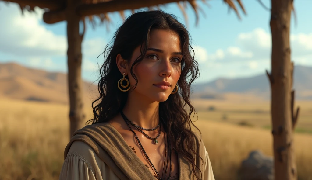 (best quality: 1.4), (Ultra Highres: 1.2), (photorealistic: 1.4), (8k, RAW photo: 1.2). The description of the Samaritan woman's physical appearance is not detailed in the biblical narrative, but her Samaritan origin suggests she likely had similar characteristics to other people in the region. Without historical-cultural context, the story of the Samaritan woman. she is thoughtful
