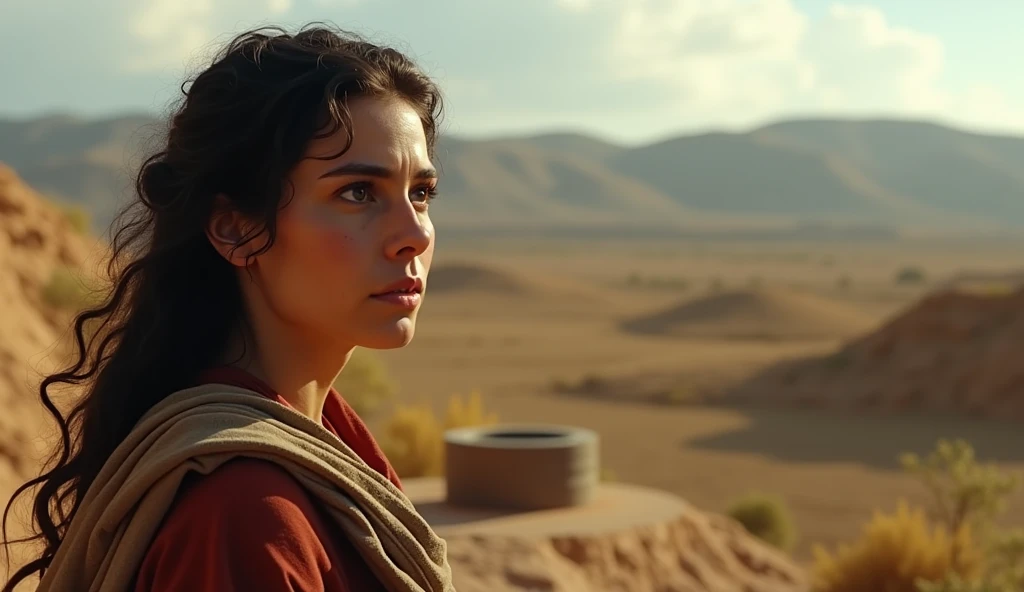 (best quality: 1.4), (Ultra Highres: 1.2), (photorealistic: 1.4), (8k, RAW photo: 1.2). The description of the Samaritan woman's physical appearance is not detailed in the biblical narrative, but her Samaritan origin suggests she likely had similar characteristics to other people in the region. Without historical-cultural context, the story of the Samaritan woman. she is thoughtful