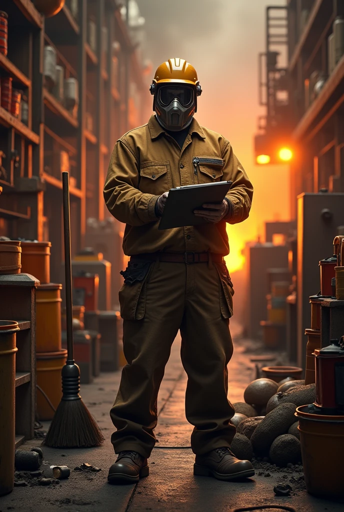 Create a character with 5S tools for a foundry company.