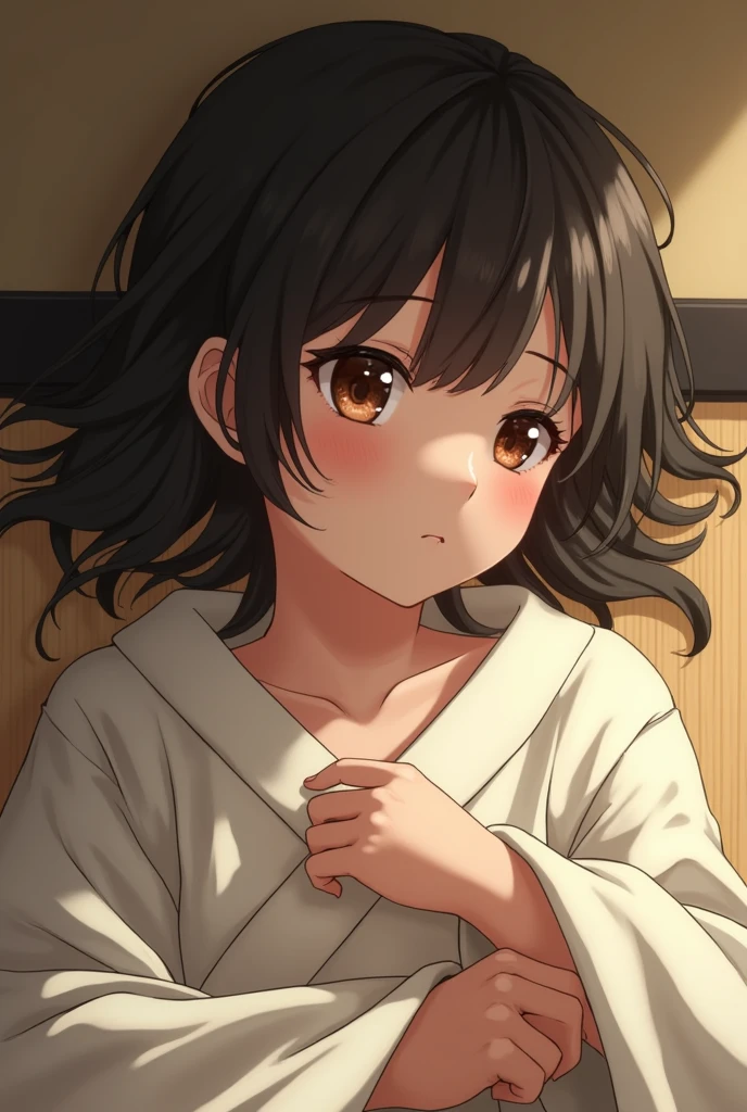 Girl Japanese Baby Face Age 15 years old yukata tatami Lying on your back Eros
