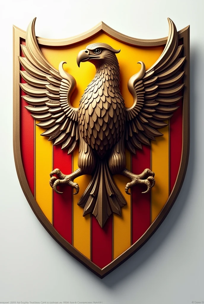 Football shield with an eagle, with the colors of Catalonia must have a transparent background