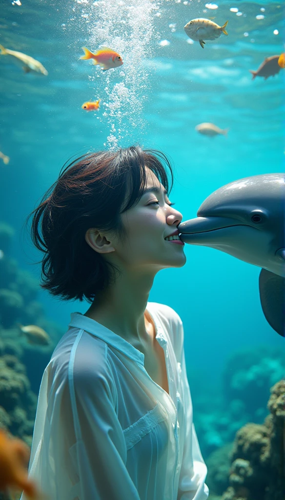 diving　male people　manta ray　Whale sharks　femele