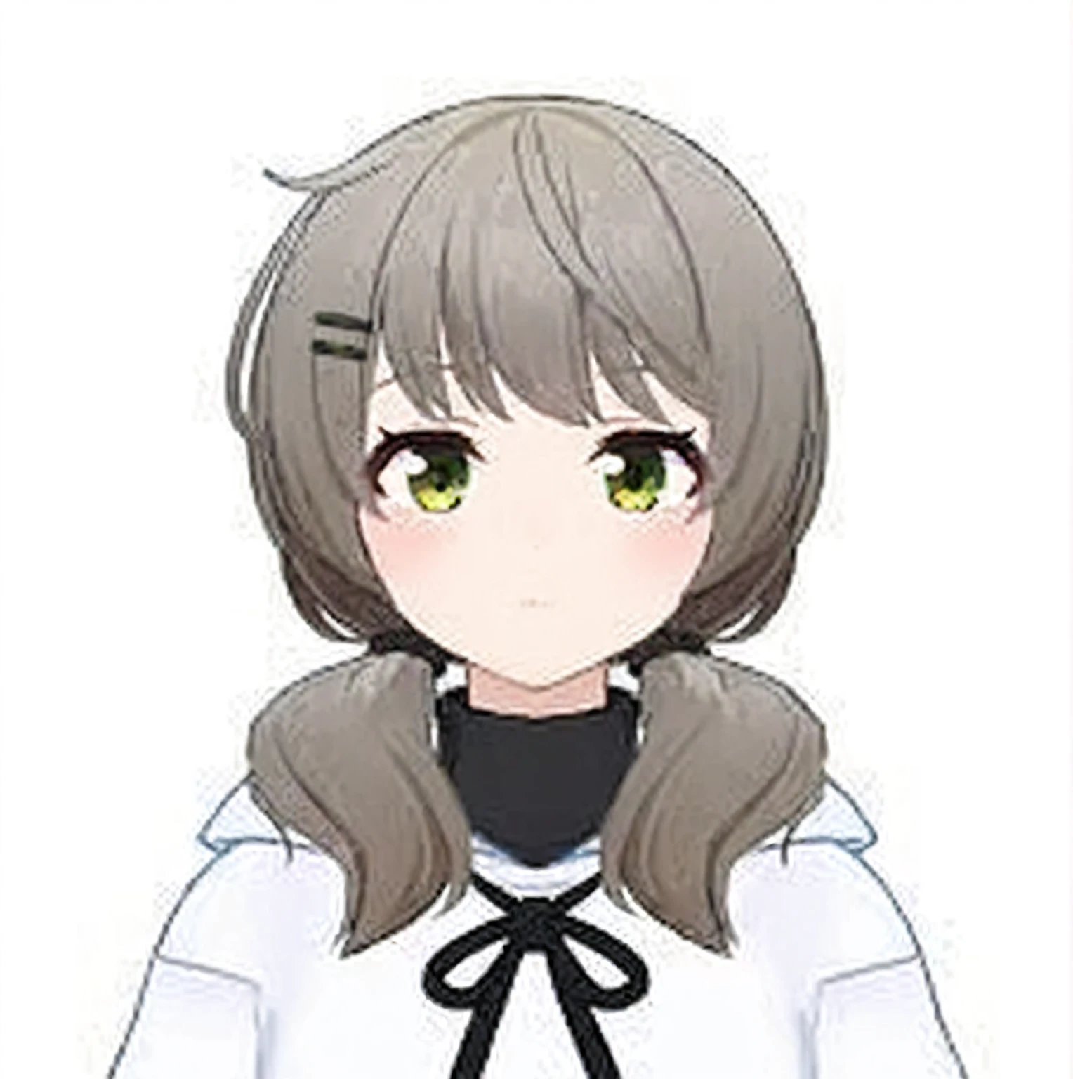 흰색 셔츠를 입고 긴 머리와 녹색 눈을 가진 anime girl, 매우 귀여운 anime girl 얼굴, cute natural anime face, Cute anime face, realistic 젊은 anime girl, girls frontline style, From Girls&#39; Frontline, 젊은 anime girl, Animated visual of a cute girl, Detailed animated smooth faces, female anime character, As an anime character, Cute anime style, anime girl