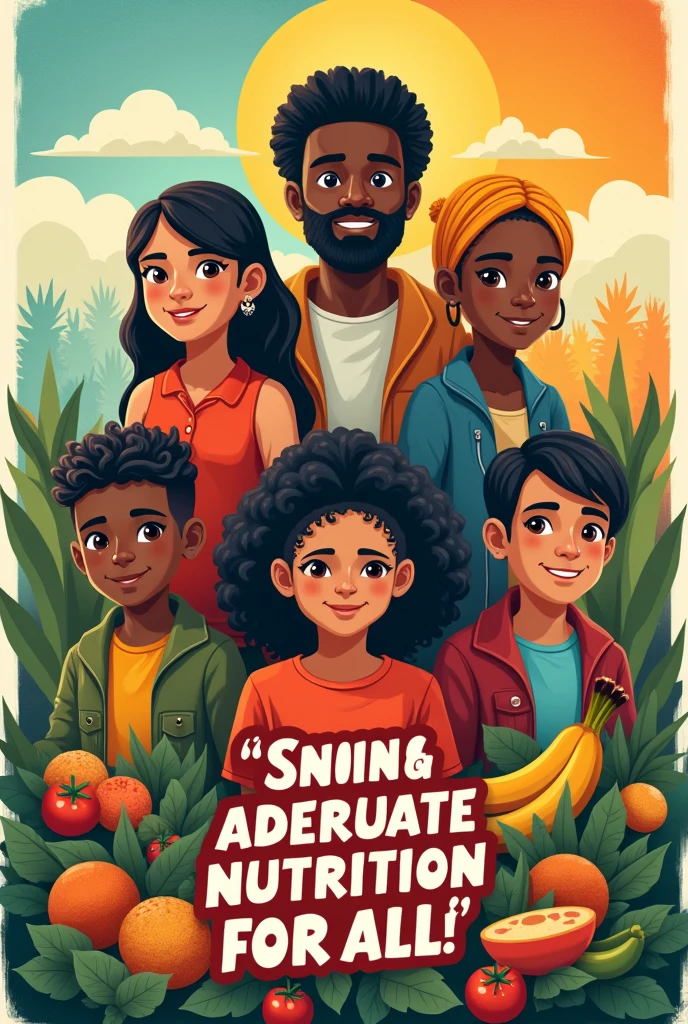 Poster about "together with adequate nutrition for all" 