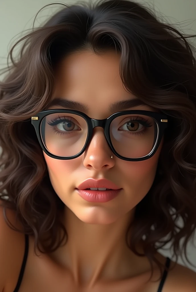 I WANT YOU TO DO TO ME, I HAVE A ROUND FACE WITH LARGE SQUARE GLASSES, big brown eyes. SILKY HAIR BUT IT IS CURLY AND THICK LIPS. THE NOSE WITH A LITTLE BALL IN THE NOSE. BUT I WANT MY HAIR LOOSE AND I&#39;M NOT A VIROLA. I WANT YOU TO MAKE ME LOOK SEXY BUT CONFIDENT