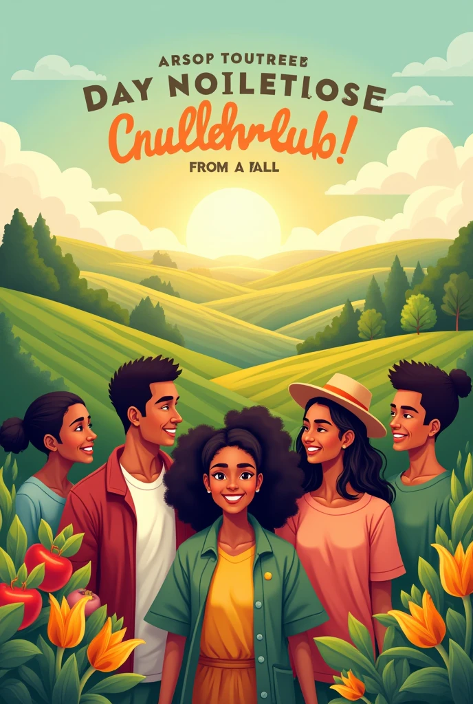 Poster about "together with adequate nutrition for all" like in a drawing