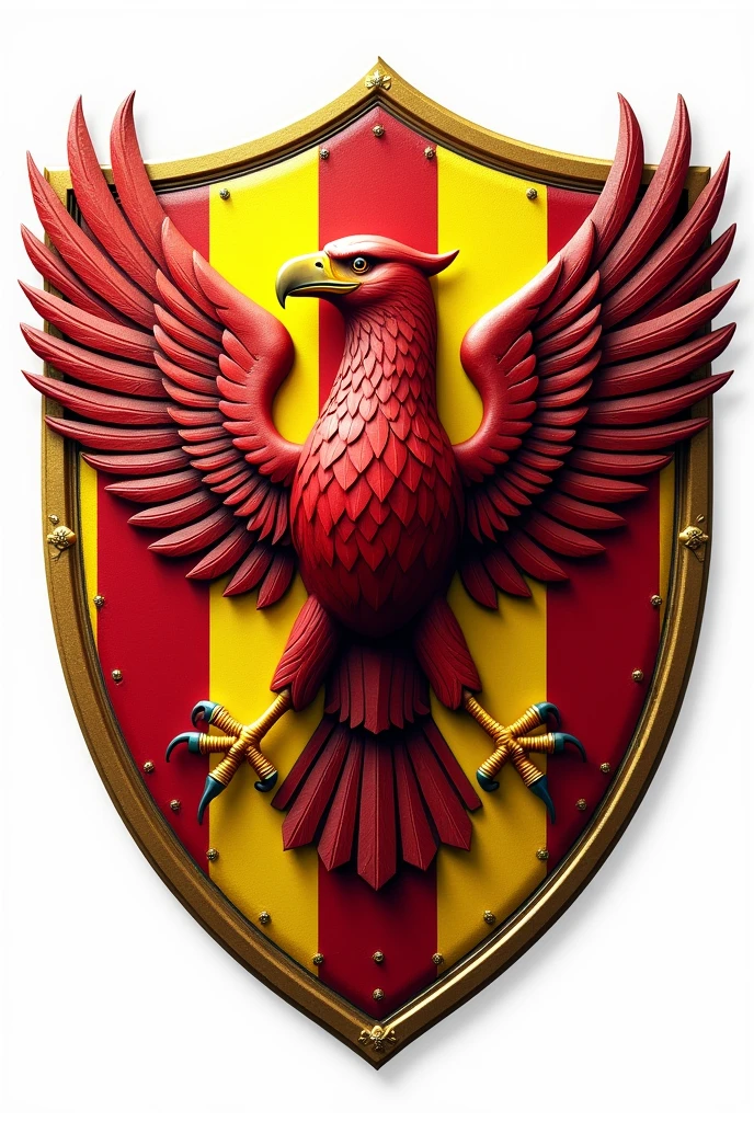 PNG WITH TRANSPARENT BACKGROUND FOOTBALL SHIELD WITH AN EAGLE WITH THE COLORS OF CATALONIA 