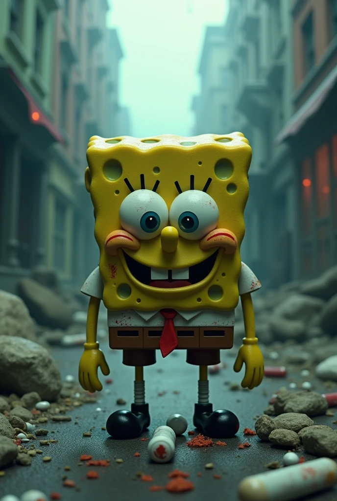 Uncanny spongebob ripping his eyes out