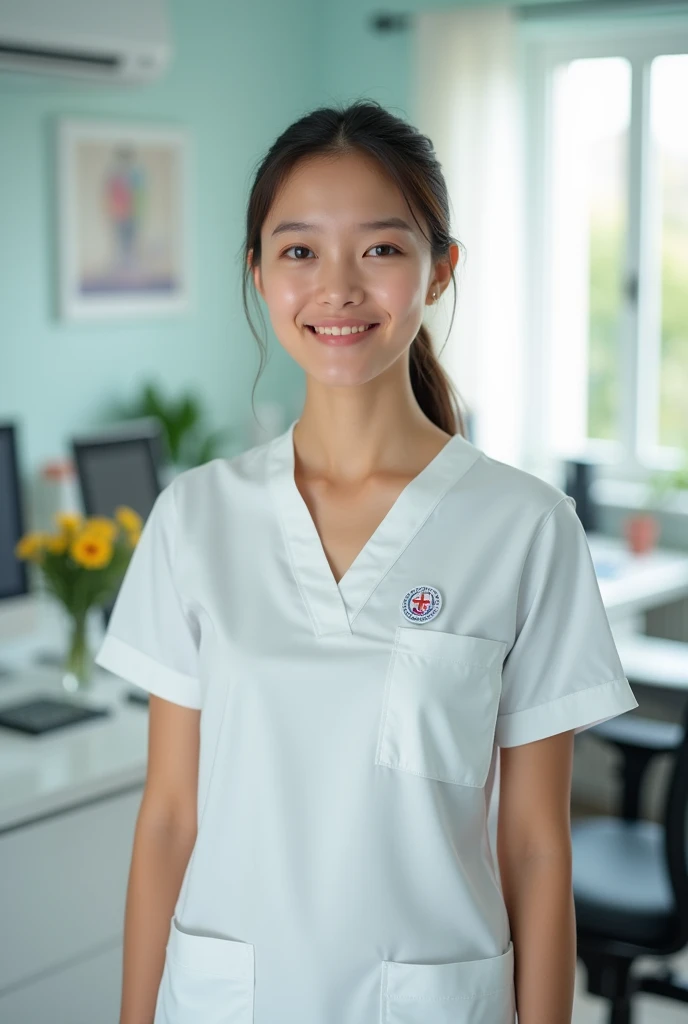 Beautiful nurse in the nurse's office