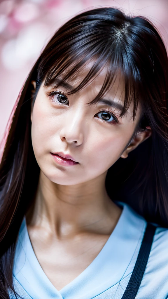 masterpiece, 8k, high quality, High resolution, Beautiful Japanese Women, 30 years old, poker face, Glaring eyes, (Detailed face, Detailed eyes), View your viewers, Portraiture