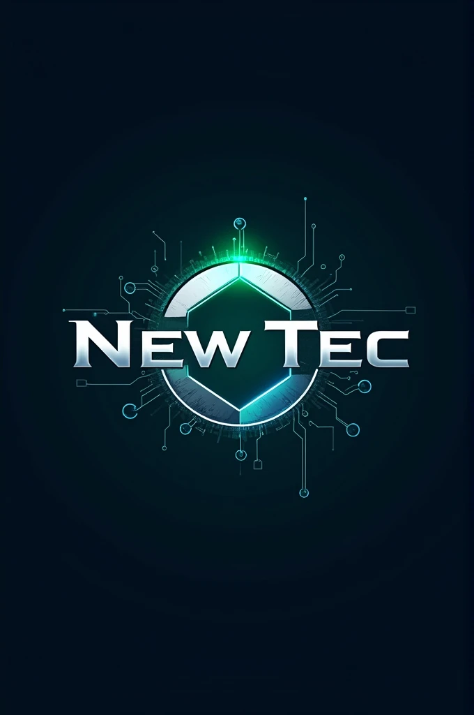 Create a captivating and eye-catching logo for a technology company named "New Tec." The logo should clearly convey the company's technological focus through modern and innovative design elements. Incorporate sleek, futuristic typography that highlights "New Tec" prominently. Consider using dynamic shapes, such as circuit patterns, digital lines, or abstract tech symbols, to enhance the technological theme. The color palette should be vibrant and attention-grabbing, with a combination of electric blue, neon green, and metallic silver to create a striking visual impact. The overall design should be bold, memorable, and instantly recognizable, reflecting New Tec’s cutting-edge approach to technology.