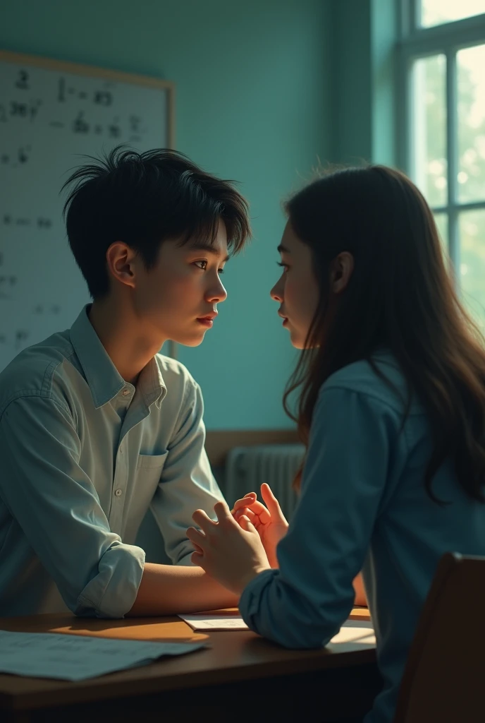 A boy who was genius in maths but keeps silent all the time. He loved a girl which also studies in his class but belongs to upper class family . One day boy propose her but she rejected.
