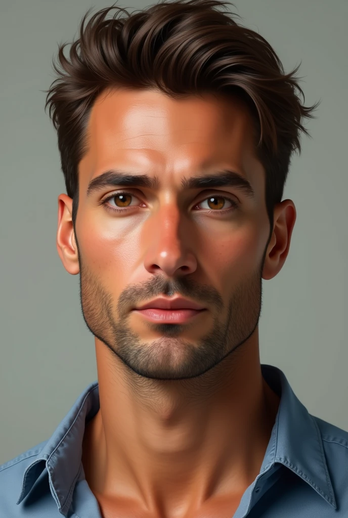 Realistic Italian man brown short hair but realistic and handsome