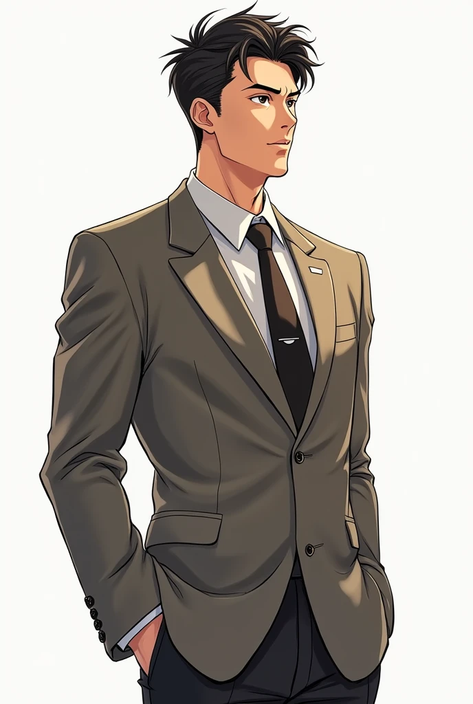 25 year old male teacher, elegant dress, Hajime no ippo drawing style