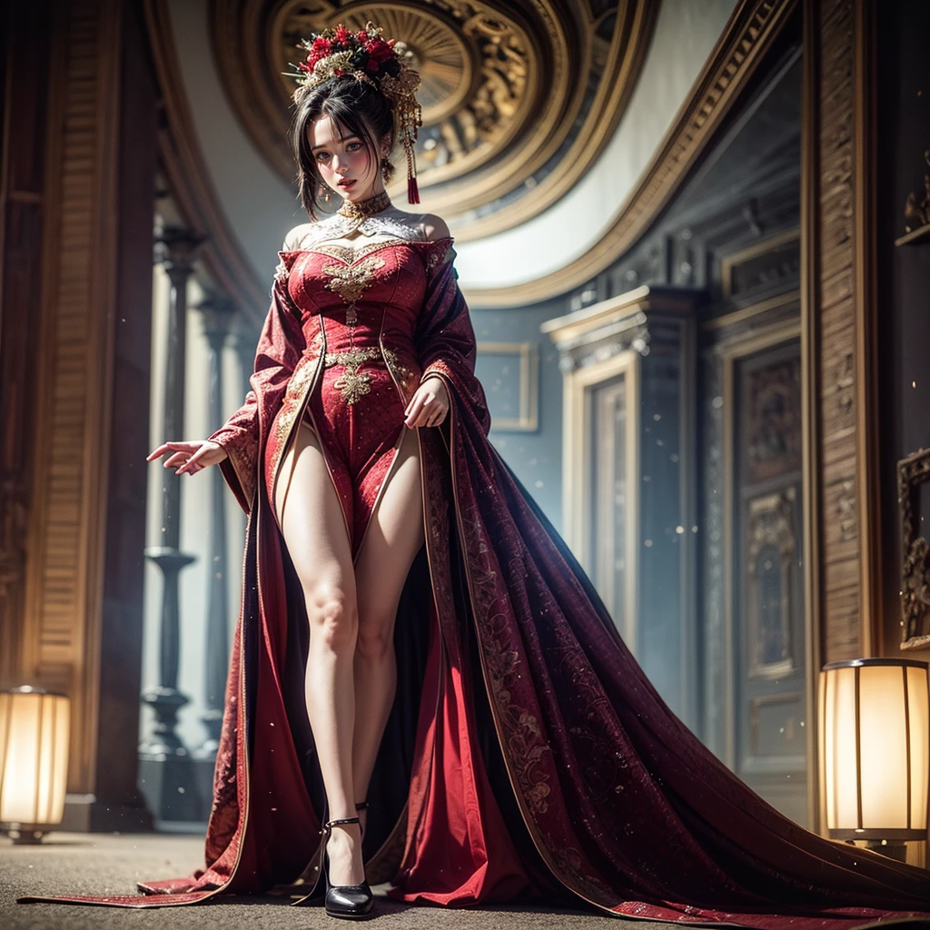 ((Highest image quality,best quality,ultra-definition)(tmasterpiece,masterpiece))(Pure natural light,soft light,Soft lighting)(Young and mature girl,[Beautiful and attractive face,Delicate skin,Full body,white wedding gown,stocklings],Lifelike image of wearing white wedding dress and stockings)((Gentle and beautiful,The lighting is gentle and beautiful))
