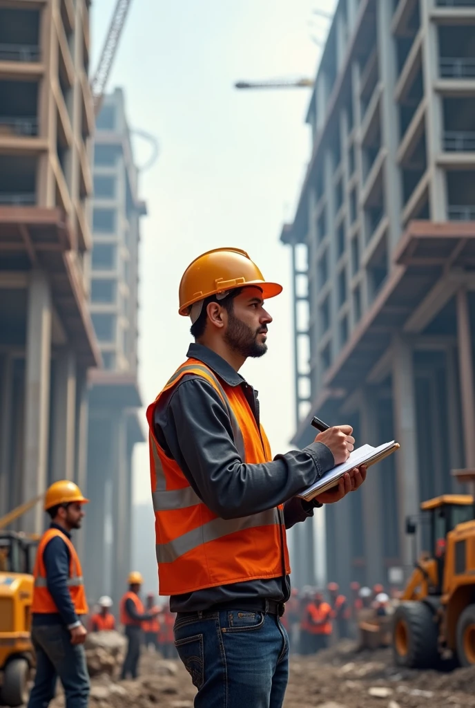 Planning engineer working on execute task of a construction project and controlling construction progress as per the manual.