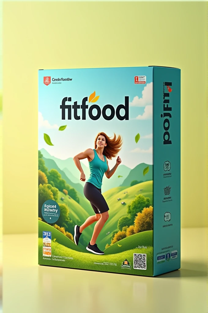 Cereal box with a healthy concept and the name fitfood