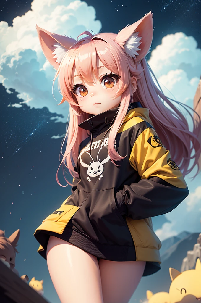 animal, saiga, anime style, chibi,