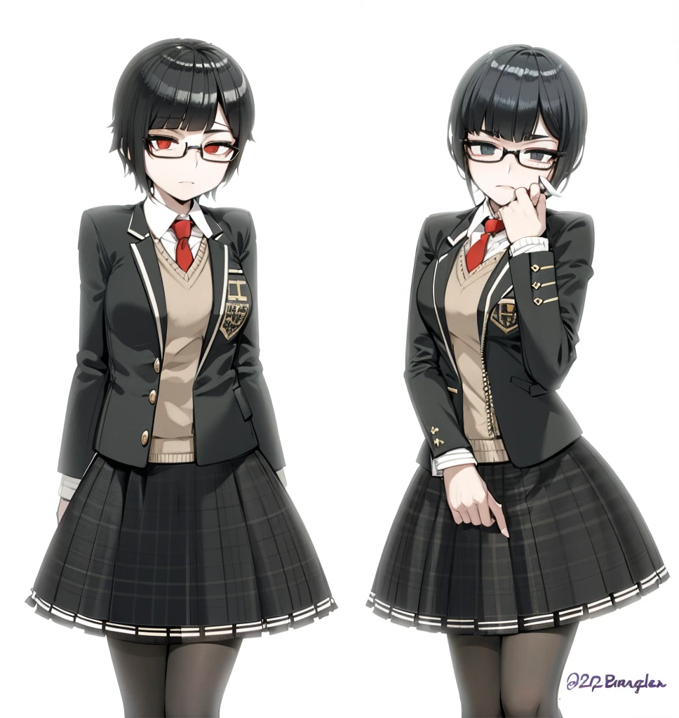 twins with short black hair and glasses