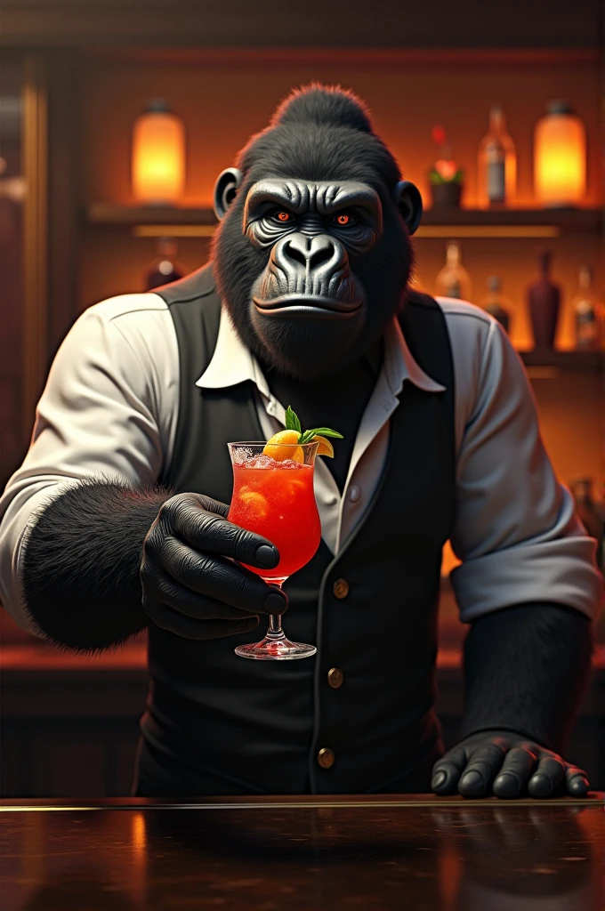 gorilla drinking a bottle of zacapa rum