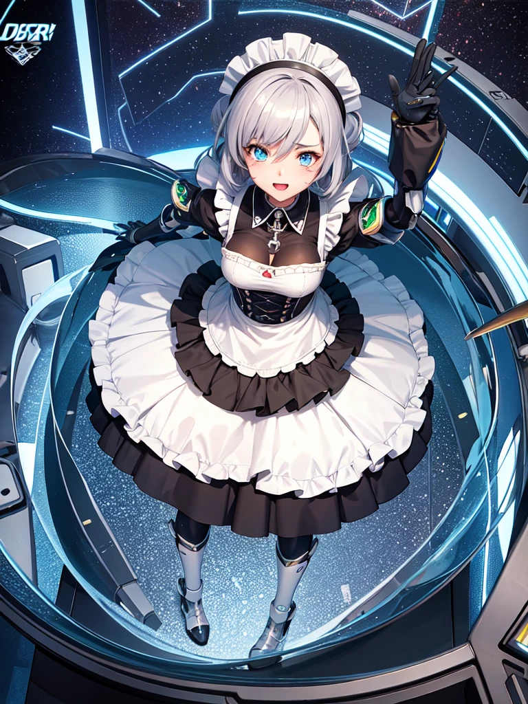 Female anime style Dorbach ,Cyber Mecha Maid 2D, ((Pilot)((Highest quality)), ((masterpiece)), (detailed) ((Centered Images)) Crying face