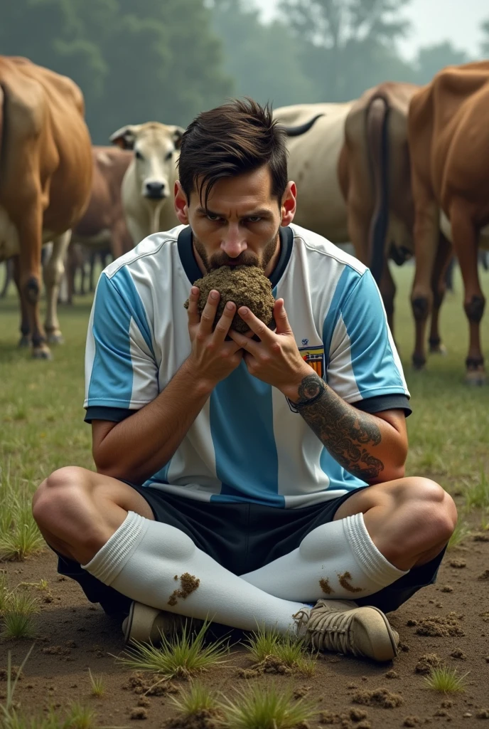 Messi eating cow dunk