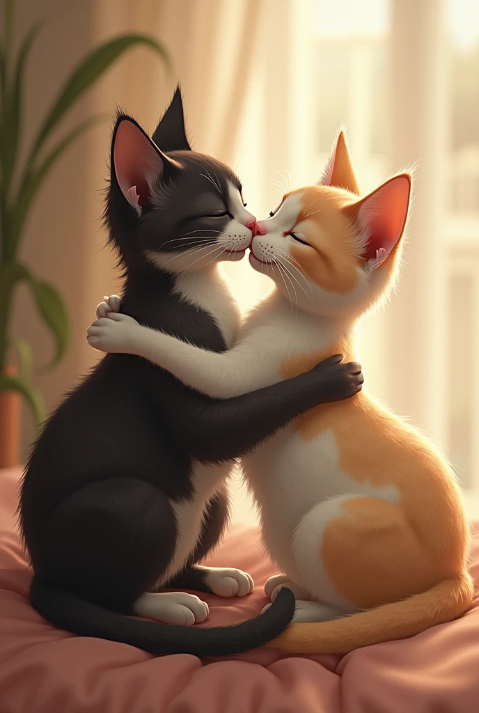 Cats kissing