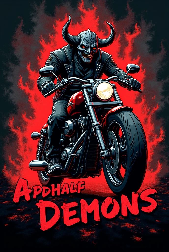Motorcycle club sign with the name Asphalt demon 