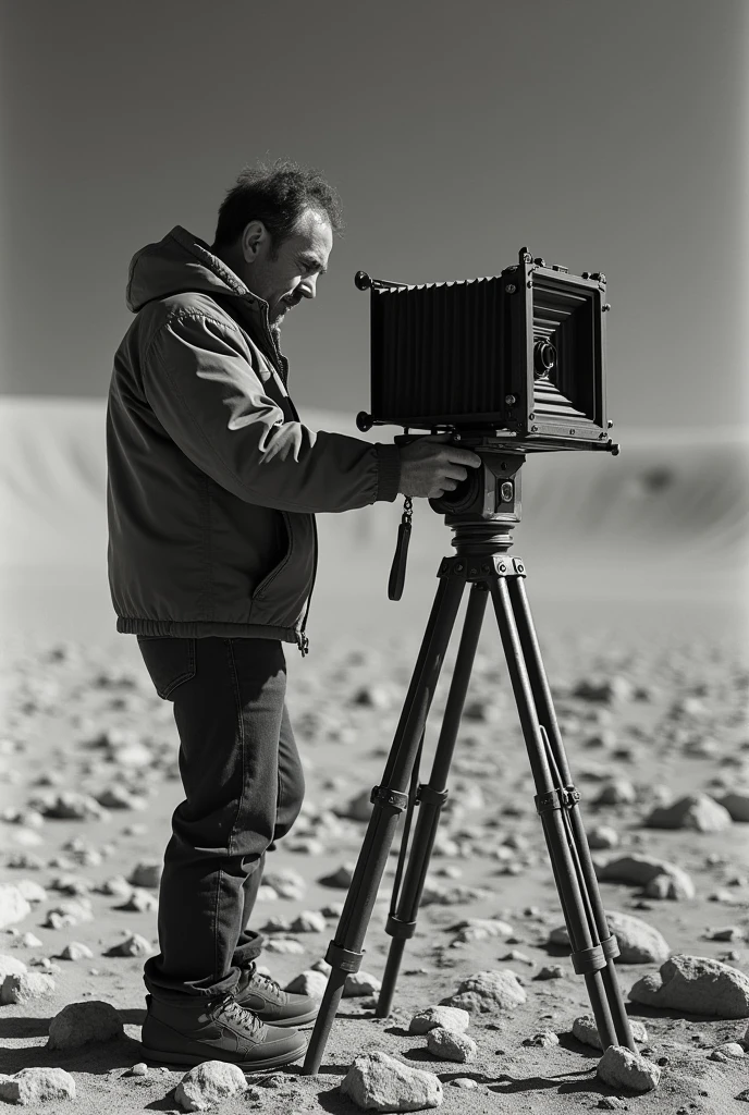 Argentine photographer named Aldo Sessa, Taking pictures on the lunar surface with an old standing camera