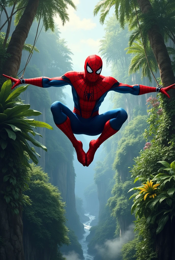 A spiderman in the jungle