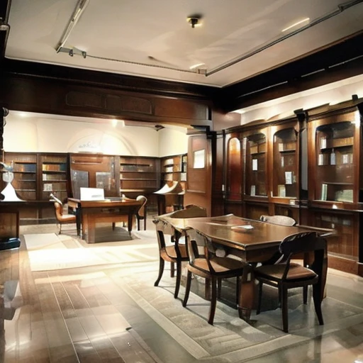 Museum,Library,Small room, Museum受付,There doesn't seem to be many people coming and going, so it seems like there aren't many tourists around here.,Beautiful studio soft light, Very detailed (Realistic, photo-Realistic:1.37),wonderful, Fine to the smallest detail