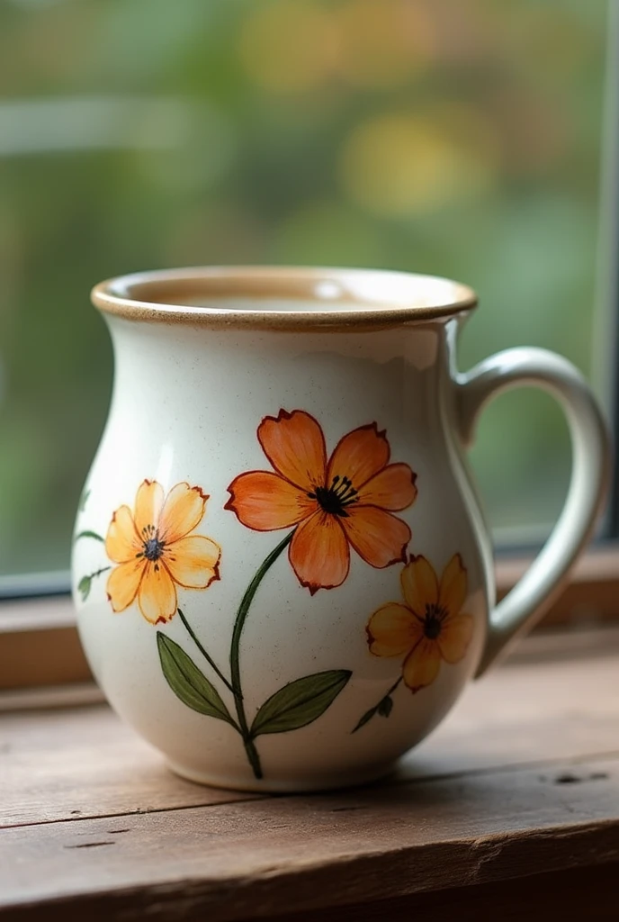 Ceramic mug flower design