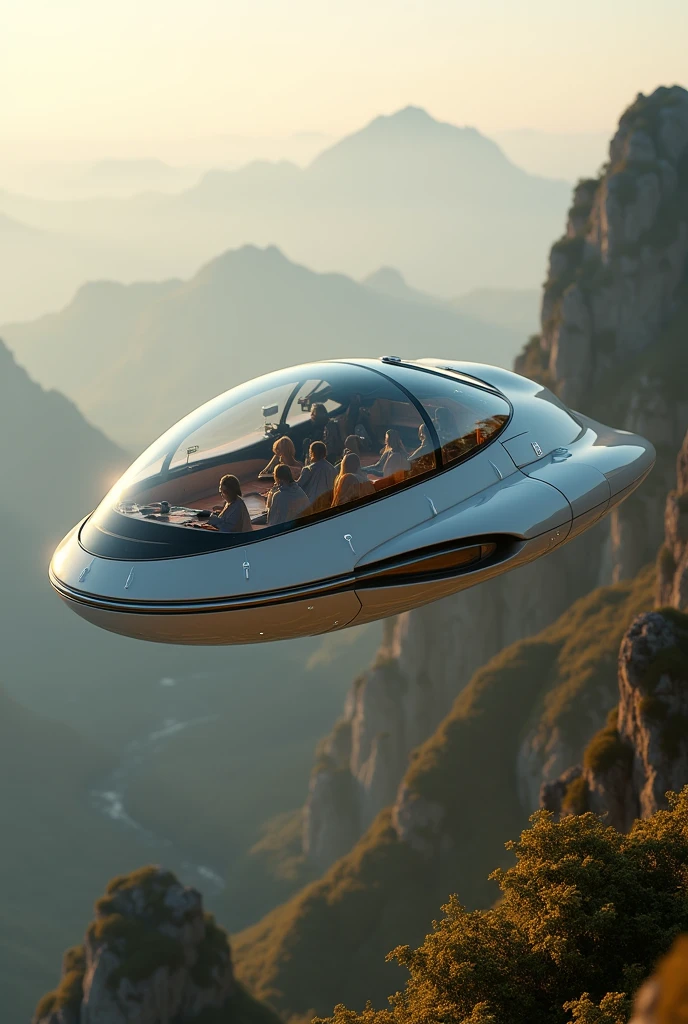 UFO,Spaceship、Oval、Sightseeing vehicles、All-round glass、Afternoon