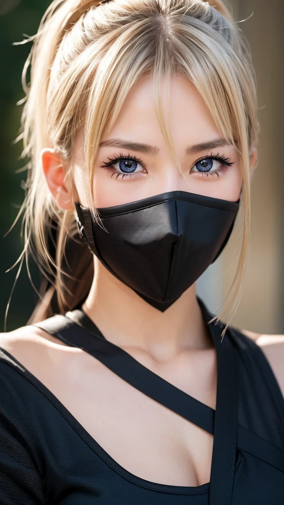 Female Ninja、Kunoichi、Blonde、anime、beautiful girl、Eye patch、model