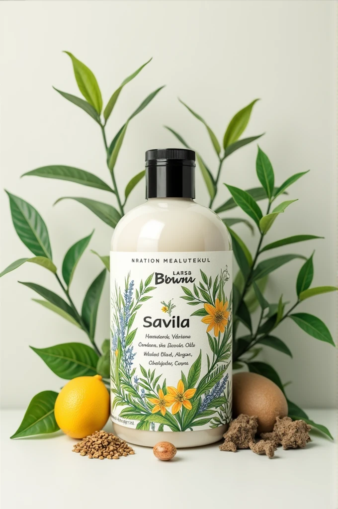 Now I want the reverse side with the ingredients: Savila, romero, basil, extra virgin olive oil, argan oil, coconut oil, verbena also have the contact number: 3146738820 also WhatsApp and made in Cali