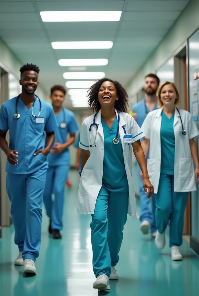 Rotate nursing scavenger hunt photo with multiracial characters
