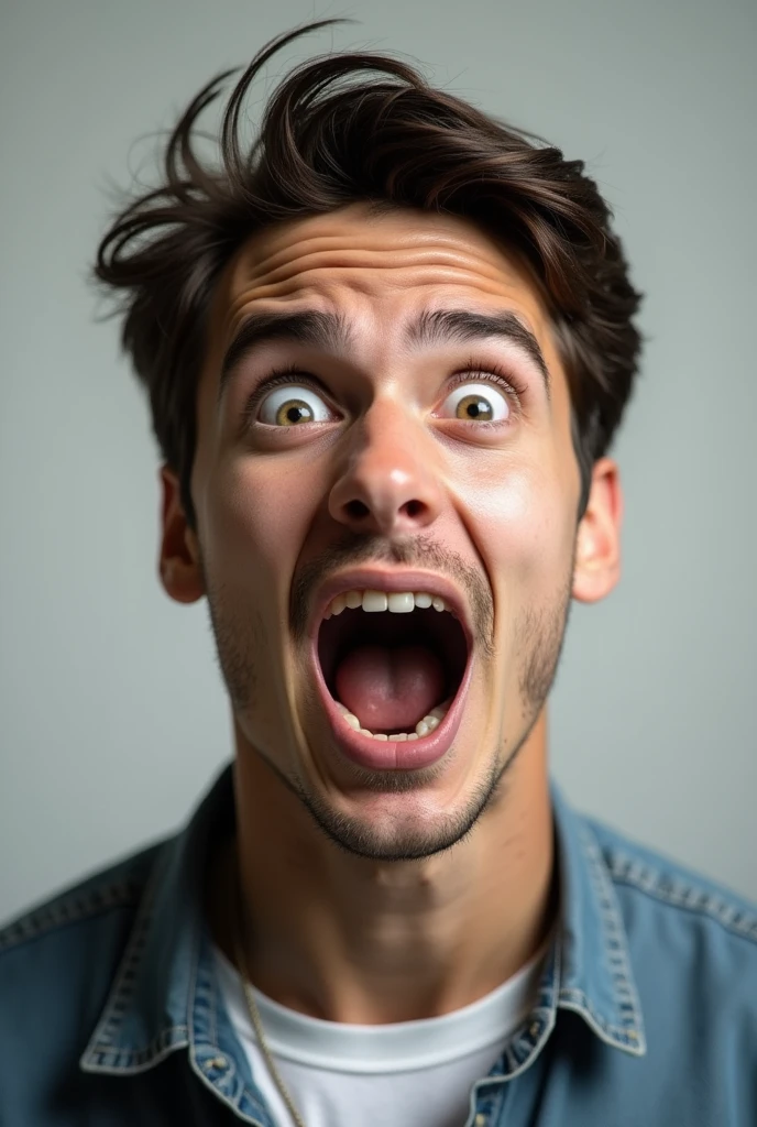 Wow reaction of a man 25 years old