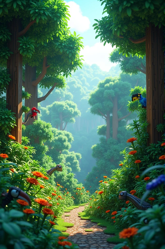 Minecraft style Amazon plants