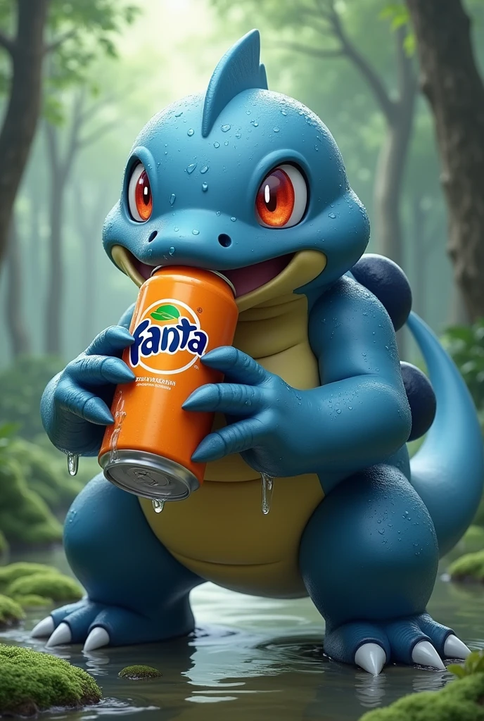 swampert drinking an orange-flavored fanta