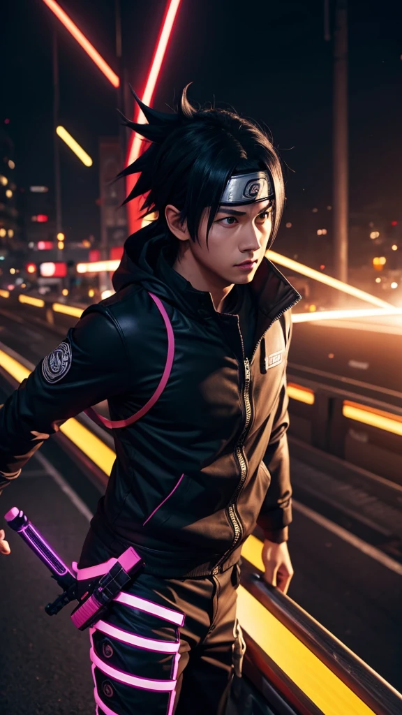 naruto,4k,3D,neon light,name "rayden"