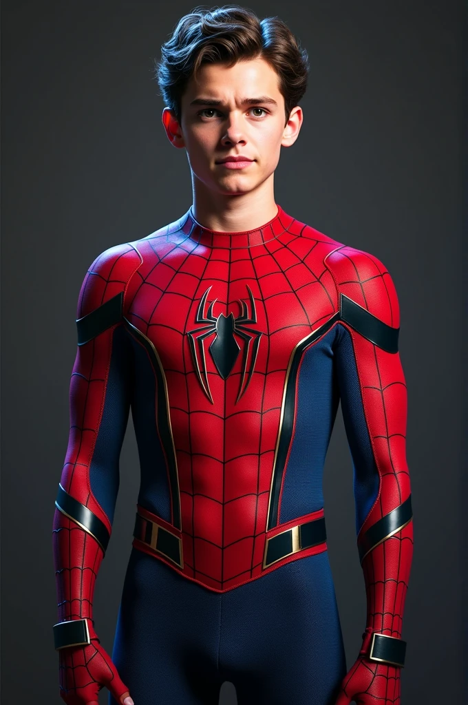 Create Tom Holland wearing spidersuit without mask