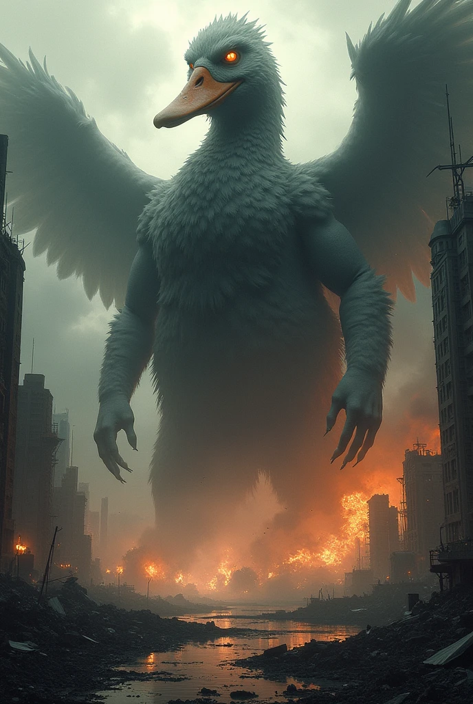 Apocalyptic Duck destroyed society 
