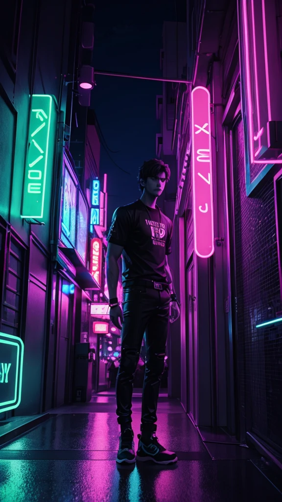 3D,neon light,name "rayden"