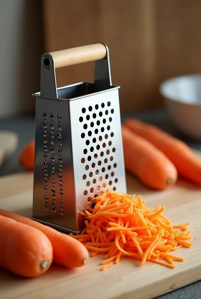 Create a pan that grates carrots